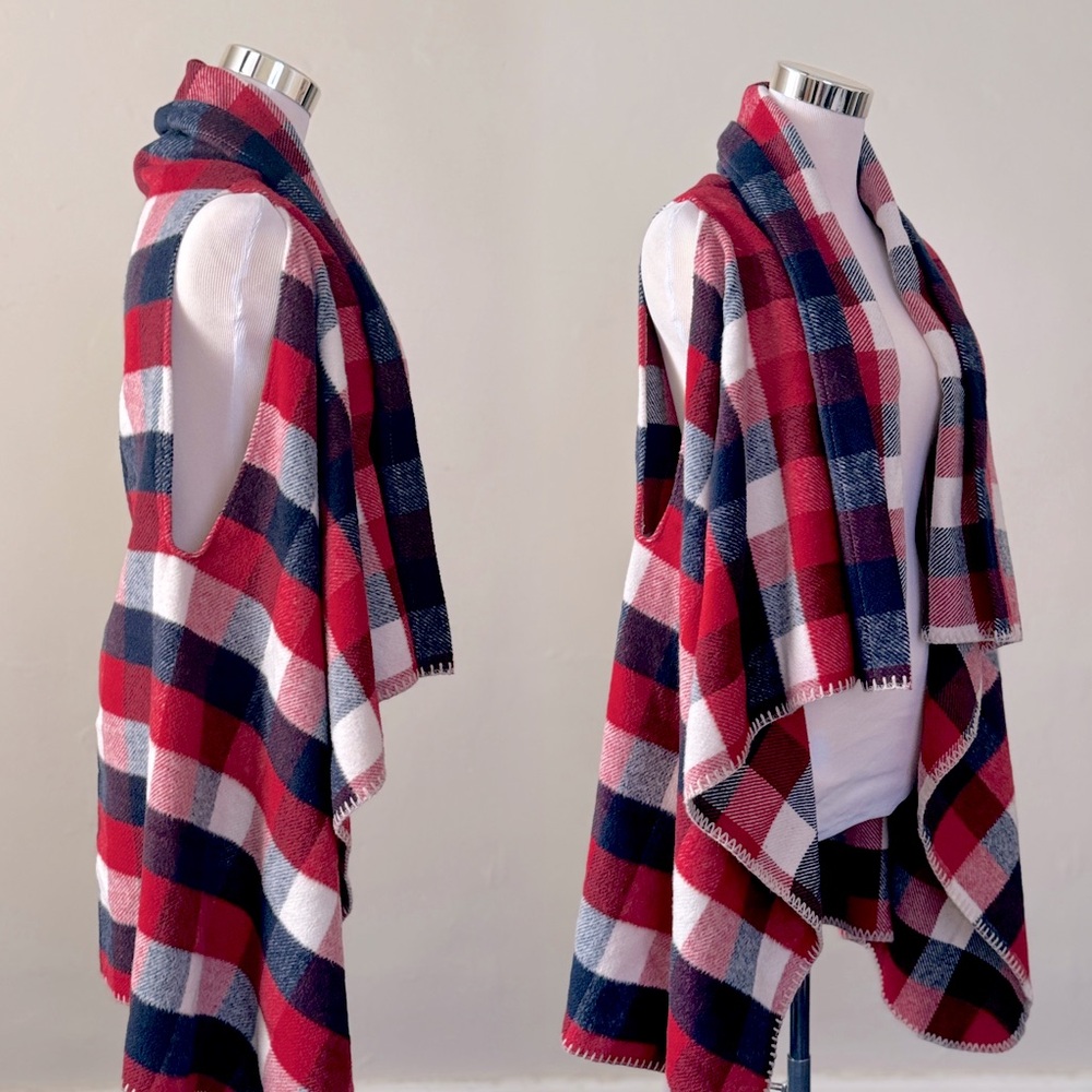 Multi Color Draped Front Vest
